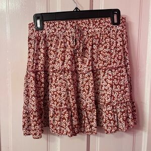 Floral Skirt in Dark Orange